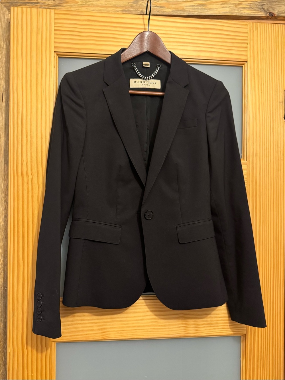 Burberry London Black Peplum Blazer